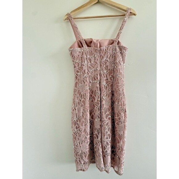 JS Collections Women’s Soutache Mesh Midi Dress sleeveless in blush Pink Size 6 - Picture 5 of 10